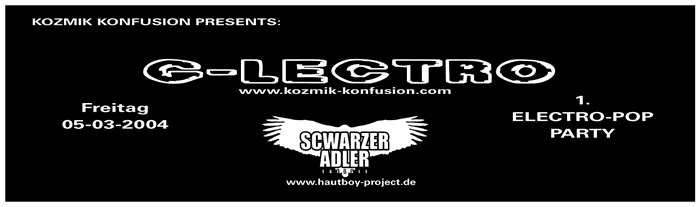 party-flyer: g-lectro 1. Electro-pop party